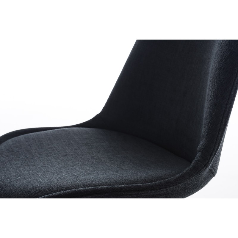 Chaise Pegleg tissu Carré noir