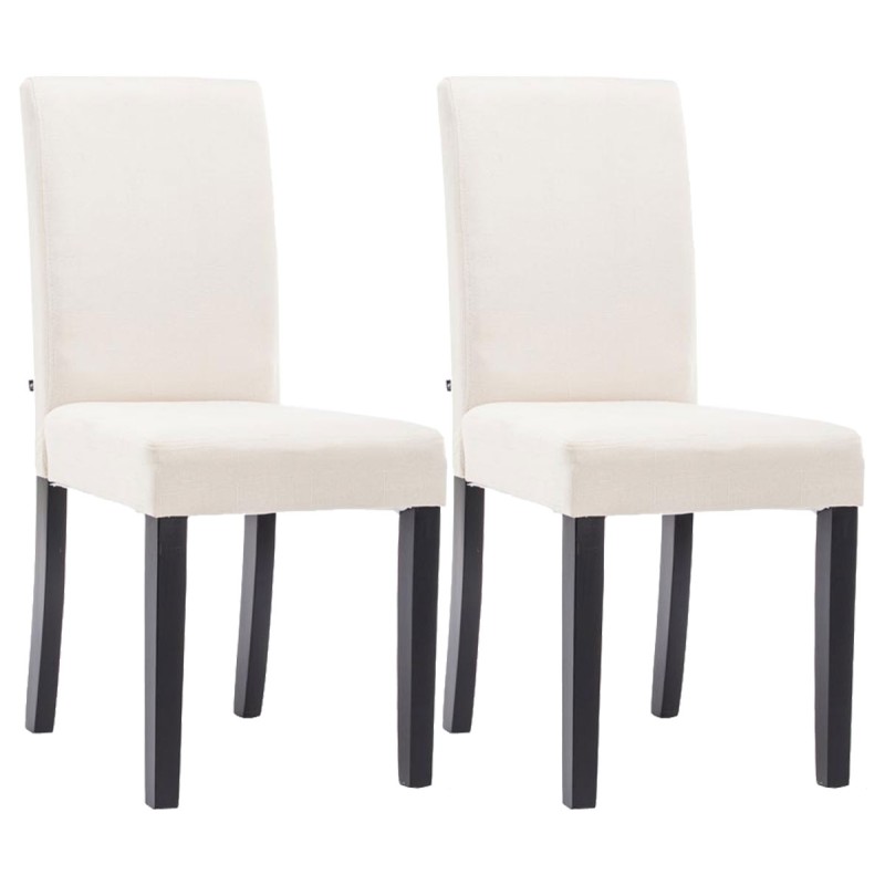 Lot de 2 chaises de salle à manger Ina tissu noir