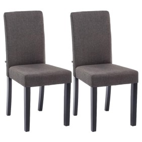 Lot de 2 chaises de salle à manger Ina tissu noir