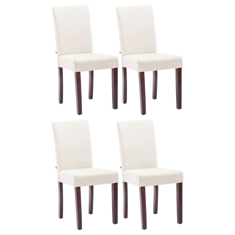 Lot de 4 chaises de salle à manger Ina tissu cappuccino