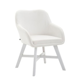 Chaise visiteur Kepler cuir artificiel blanc