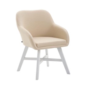 Chaise visiteur Kepler cuir artificiel blanc