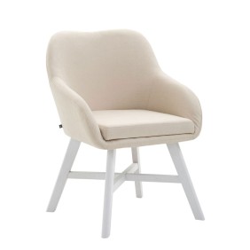 Chaise visiteur Kepler tissu blanc