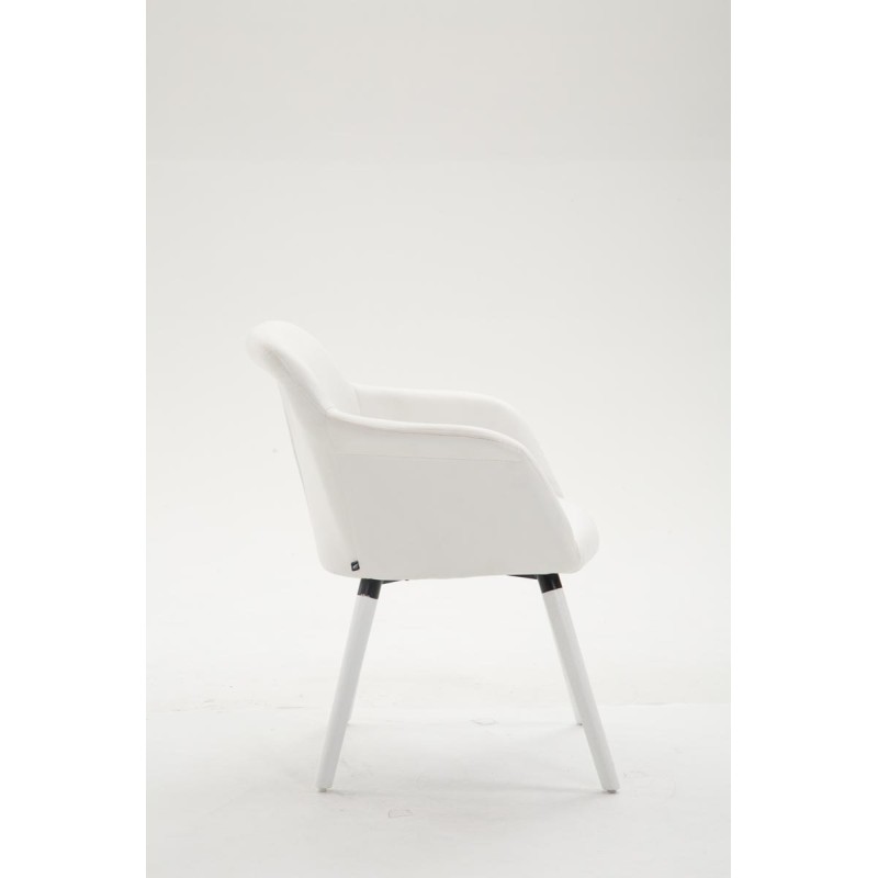 Chaise de salle à manger Debbie simili cuir blanc