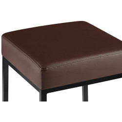 Ensemble de 2 tabourets de bar Montréal 85 simili cuir noir marron