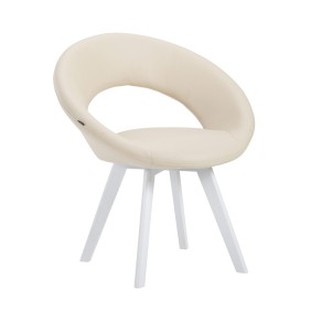 Chaise Beck simili cuir blanc