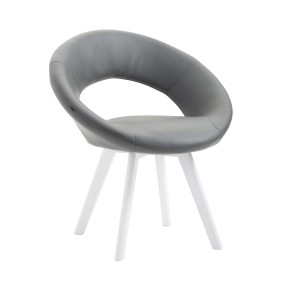 Chaise Beck simili cuir blanc