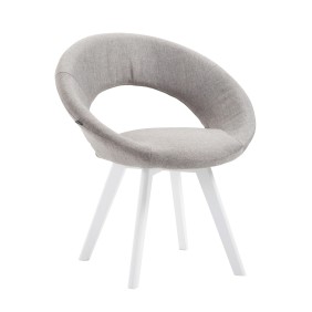 Chaise Beck tissu blanc