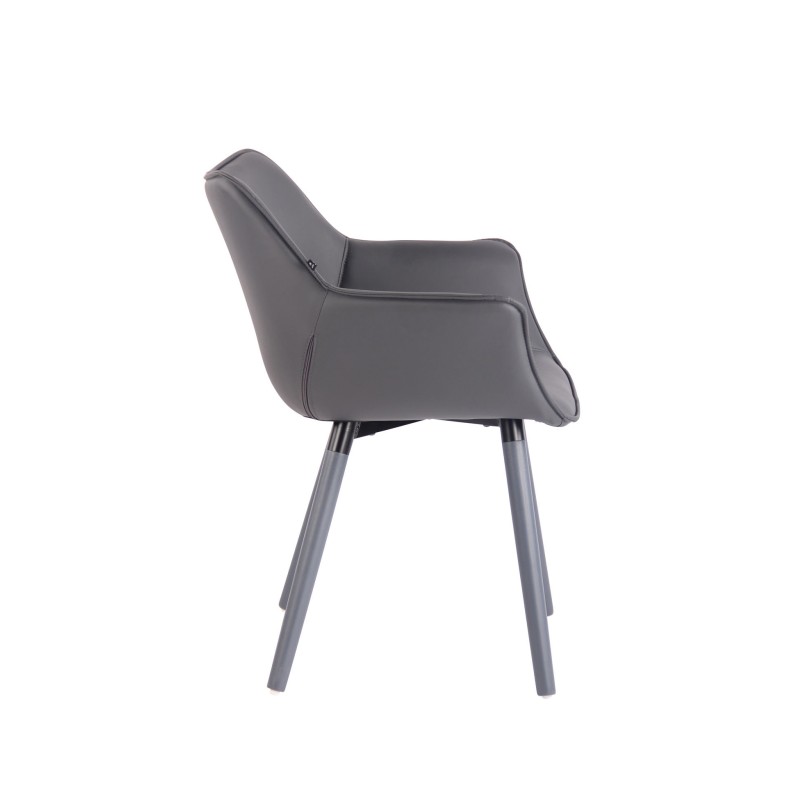 Chaise de salle à manger Zack V2 simili cuir gris