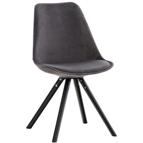 Chaise ronde Pegleg en velours noir