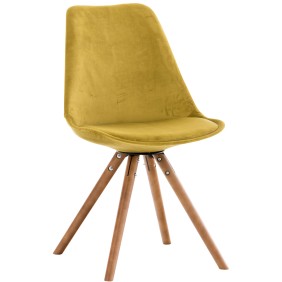 Chaise en velours pegleg ronde noyer