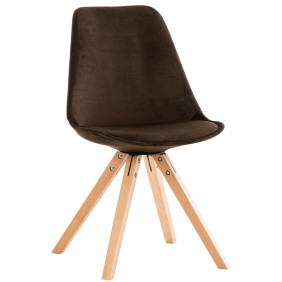 Chaise Pegleg Velours Carré naturel