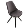 Chaise carrée en velours Pegleg noir