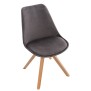 Chaise Pegleg Velours Carrée noyer