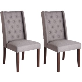 Lot de 2 chaises de salle à manger Malea en tissu antique