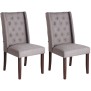 Lot de 2 chaises de salle à manger Malea en tissu antique