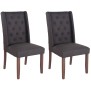 Lot de 2 chaises de salle à manger Malea en tissu antique