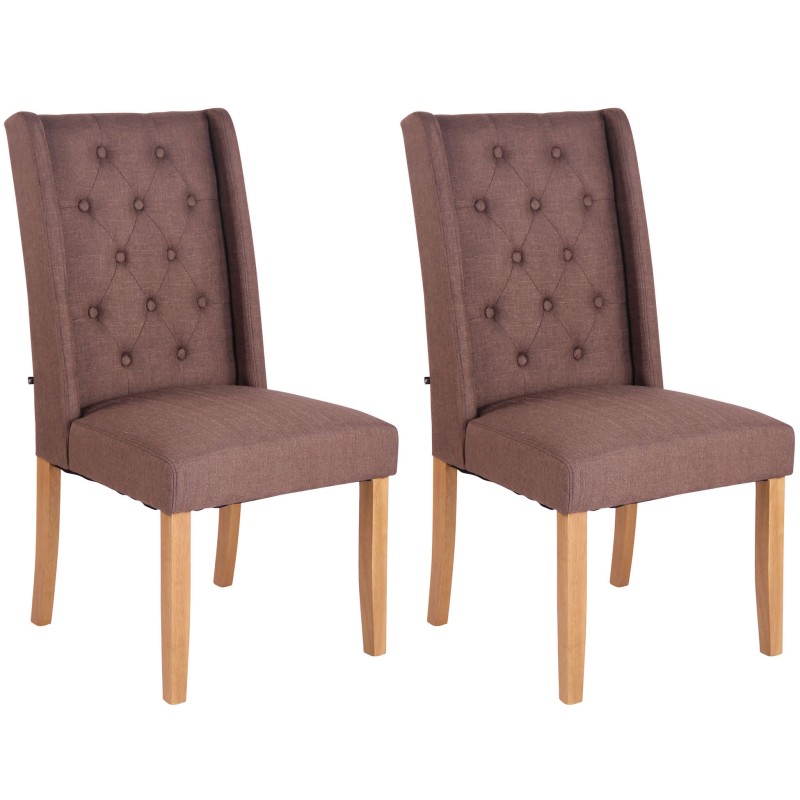 Lot de 2 chaises de salle à manger Malea tissu antique clair