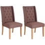 Lot de 2 chaises de salle à manger Malea tissu antique clair