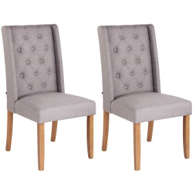 Lot de 2 chaises de salle à manger Malea tissu antique clair