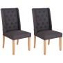 Lot de 2 chaises de salle à manger Malea tissu antique clair