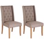 Lot de 2 chaises de salle à manger Malea tissu antique clair