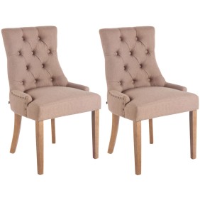 Lot de 2 chaises de salle à manger Aberdeen tissu antique clair