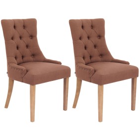 Lot de 2 chaises de salle à manger Aberdeen tissu antique clair