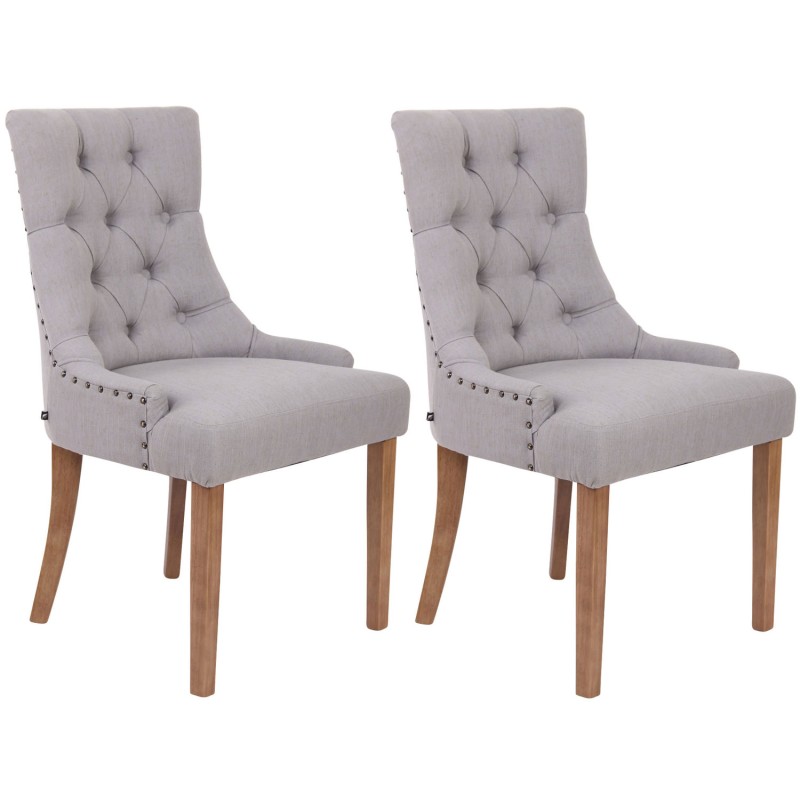 Lot de 2 chaises de salle à manger Aberdeen tissu antique clair