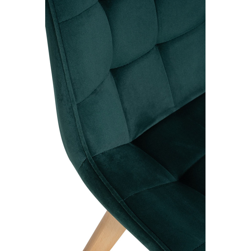 Chaise Brook en velours vert