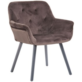 Chaise de salle à manger Cassidy velours gris