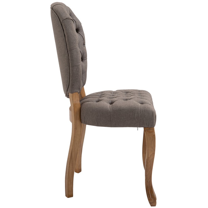 Chaise de salle à manger Temara tissu antique clair