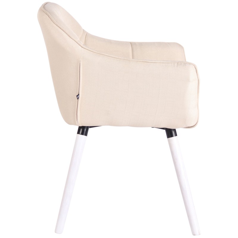 Chaise de salle à manger Falun tissu blanc