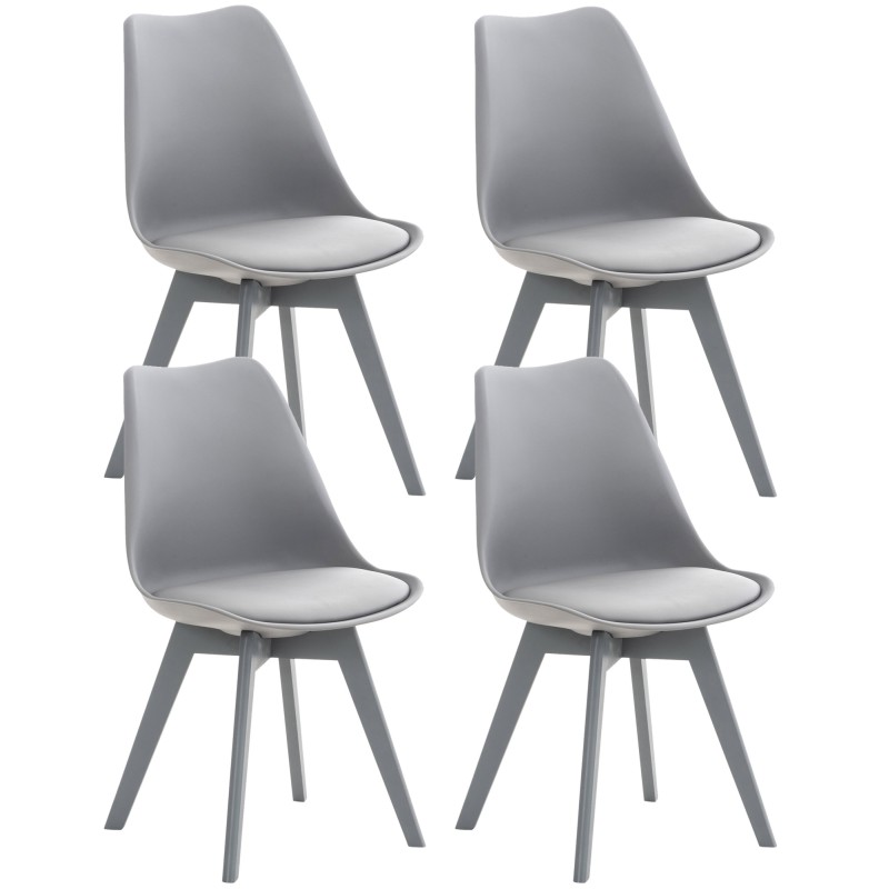 Lot de 4 chaises Linares en plastique