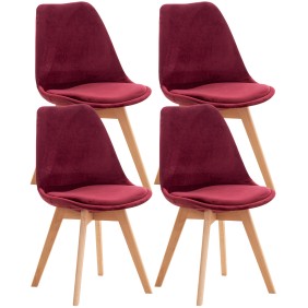 Lot de 4 chaises Linares velours