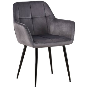 Chaise visiteur en velours Emia