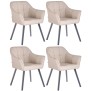 Lot de 4 chaises de salle à manger Falun tissu gris