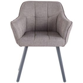 Lot de 4 chaises de salle à manger Falun tissu gris