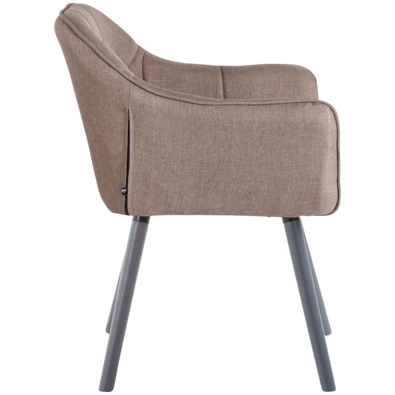 Lot de 4 chaises de salle à manger Falun tissu gris