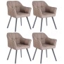 Lot de 4 chaises de salle à manger Falun tissu gris