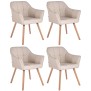 Lot de 4 chaises de salle à manger Falun tissu naturel