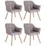 Lot de 4 chaises de salle à manger Falun tissu naturel