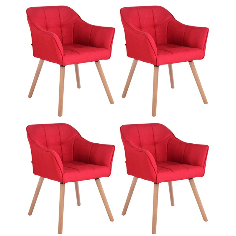 Lot de 4 chaises de salle à manger Falun tissu naturel