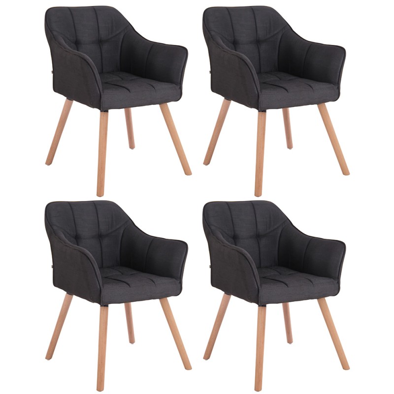 Lot de 4 chaises de salle à manger Falun tissu naturel