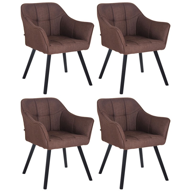 Lot de 4 chaises de salle à manger Falun tissu noir