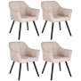 Lot de 4 chaises de salle à manger Falun tissu noir