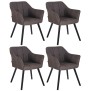 Lot de 4 chaises de salle à manger Falun tissu noir