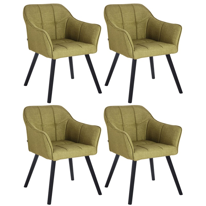 Lot de 4 chaises de salle à manger Falun tissu noir