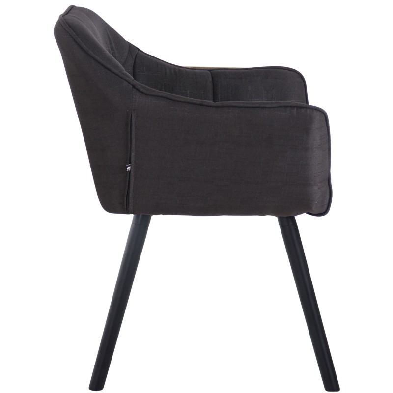 Lot de 4 chaises de salle à manger Falun tissu noir