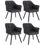 Lot de 4 chaises de salle à manger Falun tissu noir